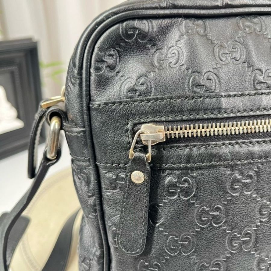 GUCCI 老花郵差包 經典雙G老花壓紋 斜挎包-13