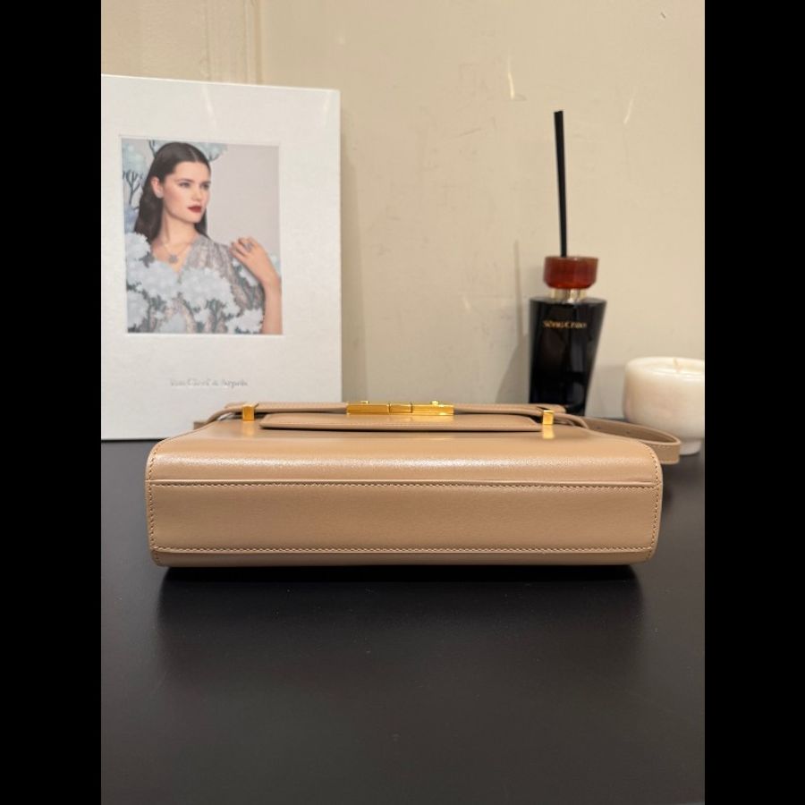 SAINT LAURENT聖羅蘭 YSL 米色 曼哈頓單肩包-3