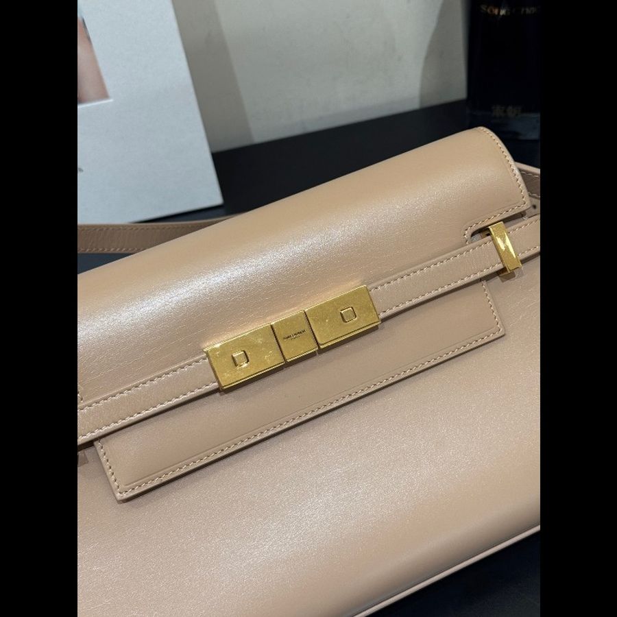 SAINT LAURENT聖羅蘭 YSL 米色 曼哈頓單肩包-4