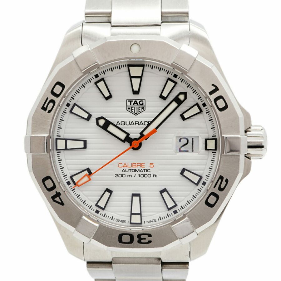 TAG Heuer Aquaracer Calibre 5 Way2013 白色錶盤男士手錶-0