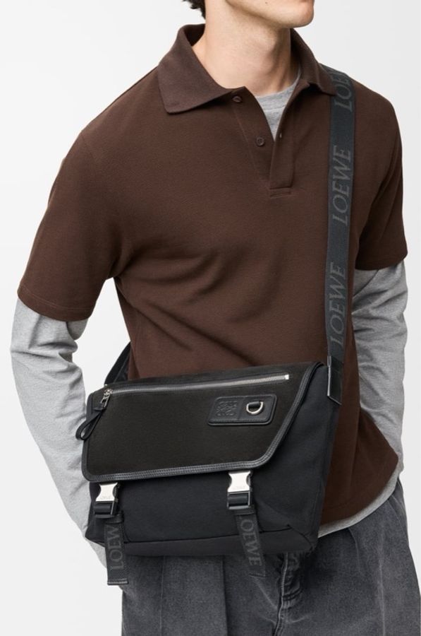 Loewe 男士 中號Flex翻蓋單肩包均碼碼中號、38cm*9.5cm*27cm-1