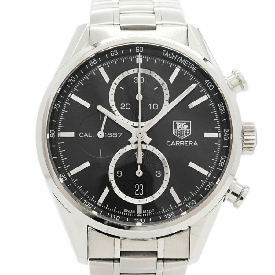 TAG Heuer 豪雅卡萊拉系列 Calibre 1887 CAR2110 黑色錶盤男士腕錶-0
