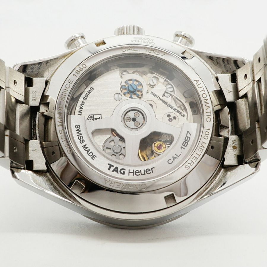 TAG Heuer 豪雅卡萊拉系列 Calibre 1887 CAR2110 黑色錶盤男士腕錶-4