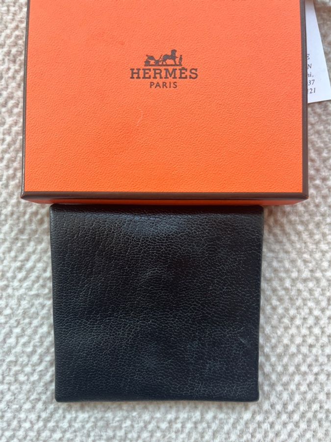 Hermes Bastia 愛馬仕經典黑色零錢包-2