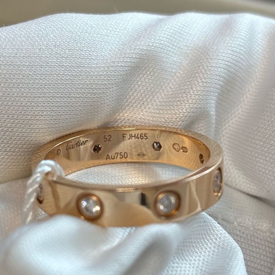 Cartier 卡地亞52號玫瑰金八鑽戒指-2