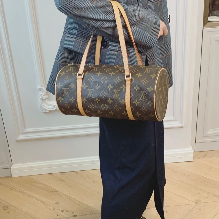 LV 路易威登 原花 Monogram Papillon 30 圓桶子母包 肩背包 M51385-2