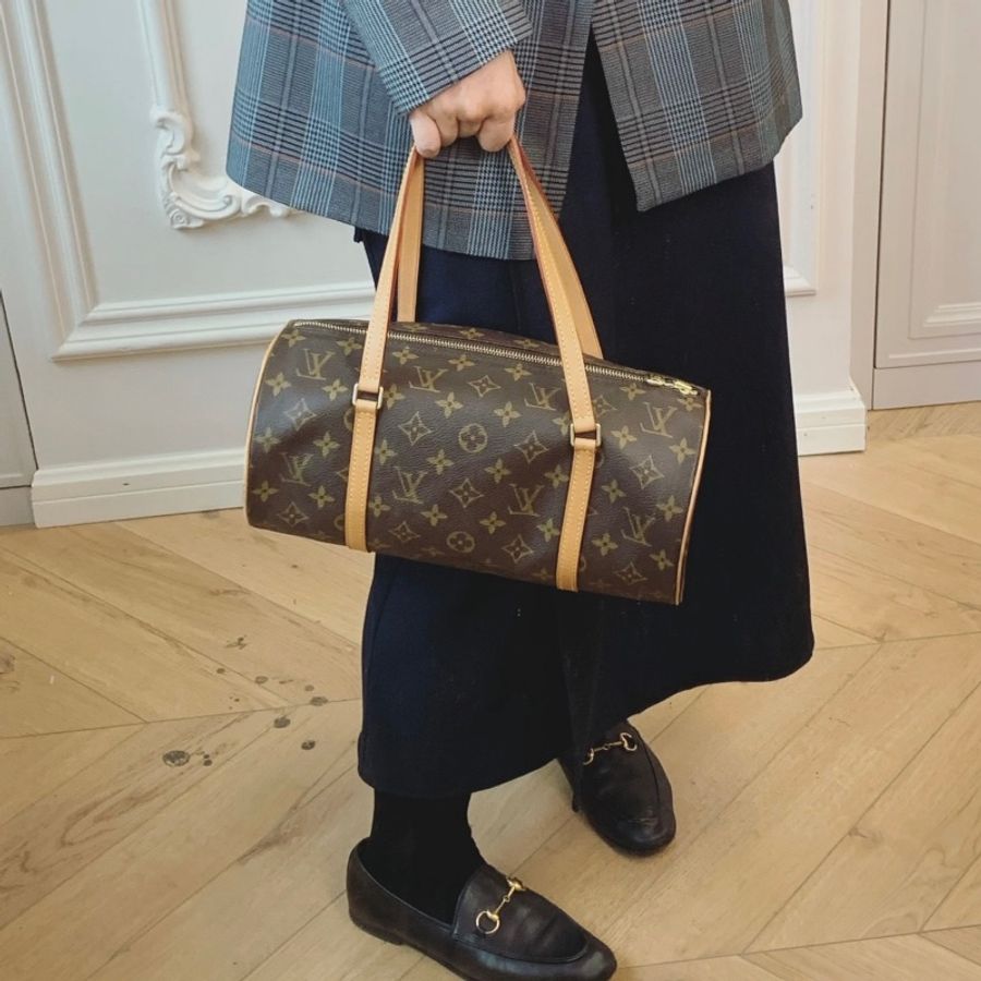 LV 路易威登 原花 Monogram Papillon 30 圓桶子母包 肩背包 M51385-4