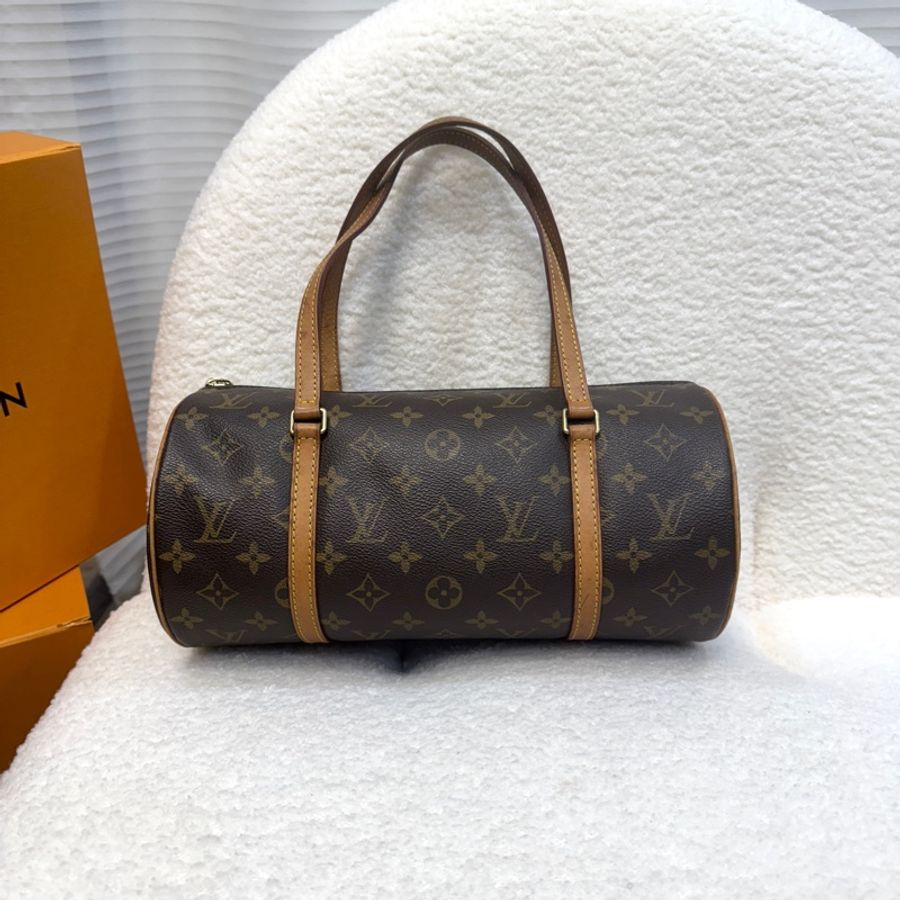 LV 路易威登 原花 Monogram Papillon 30 圓桶子母包 肩背包 M51385-9