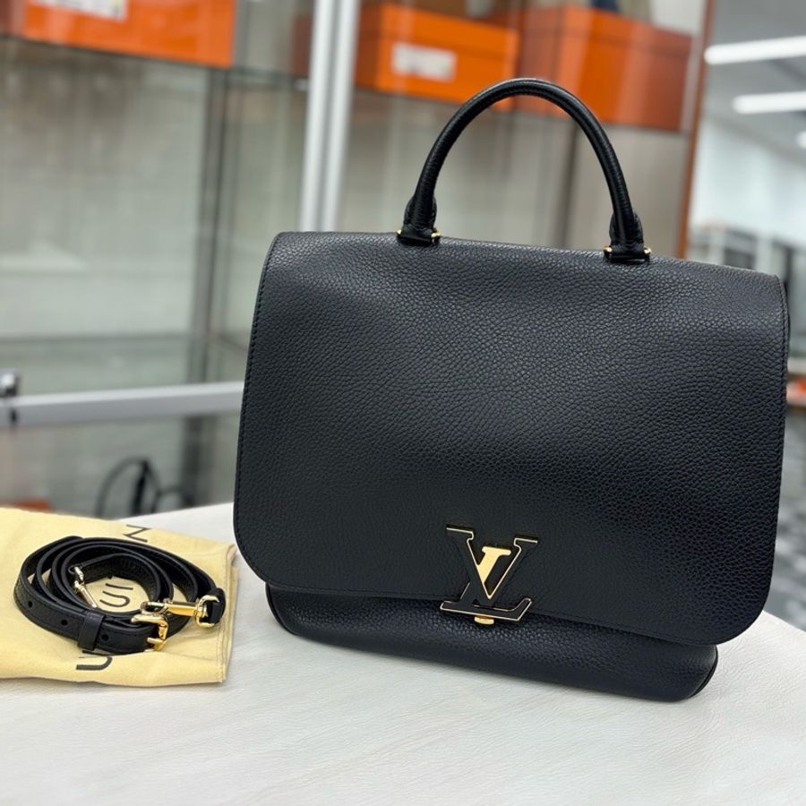 【近新閒置品】Louis Vuitton 路易威登LV 黑金粒面牛皮Volta手提包-0