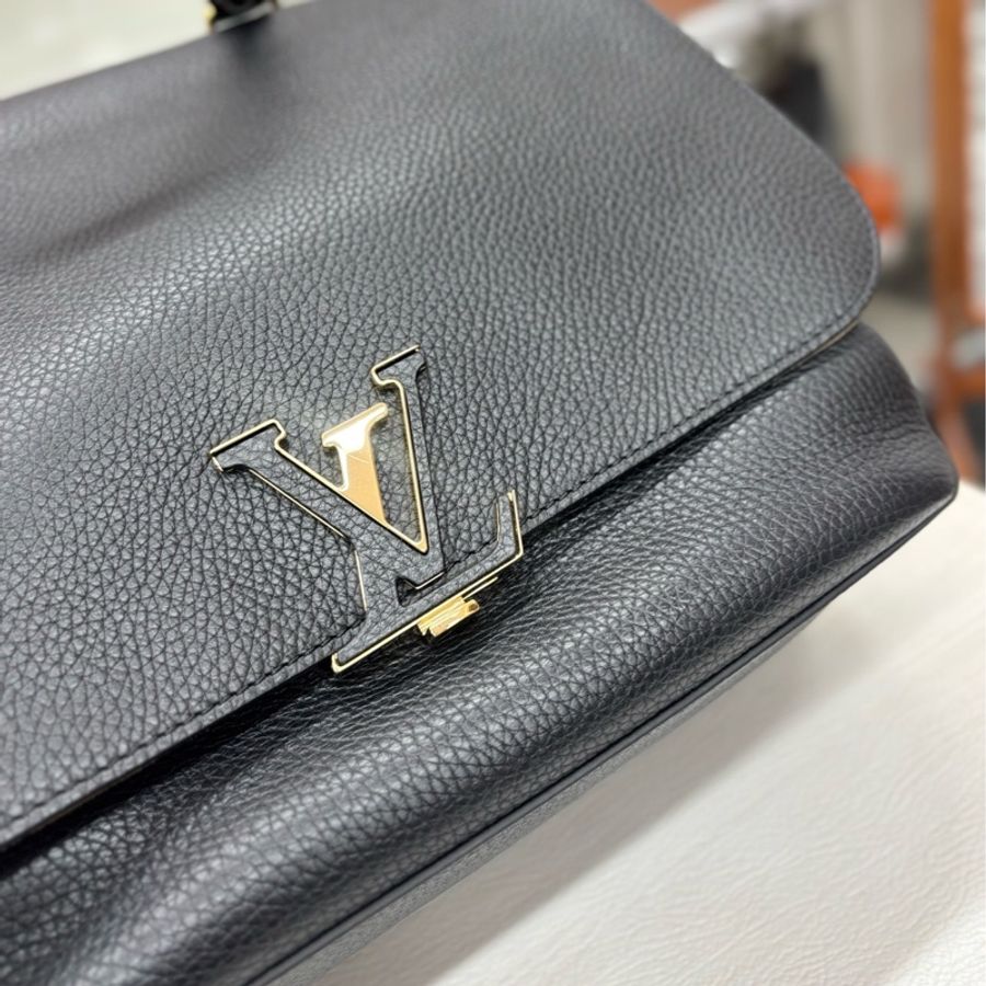 【近新閒置品】Louis Vuitton 路易威登LV 黑金粒面牛皮Volta手提包-4
