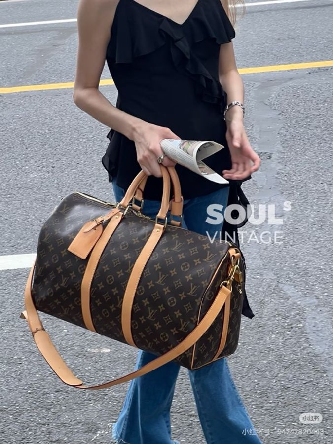 LV M41418 KEEPALL 45背帶款兩用旅行包旅行袋-38