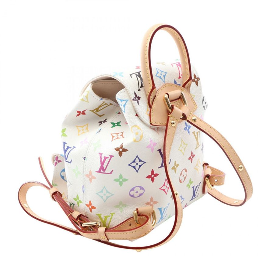 路易威登 LV × TM Venice Monogram 多色雙肩包 M13081 PVC塗層帆布皮革 白色 二手-1