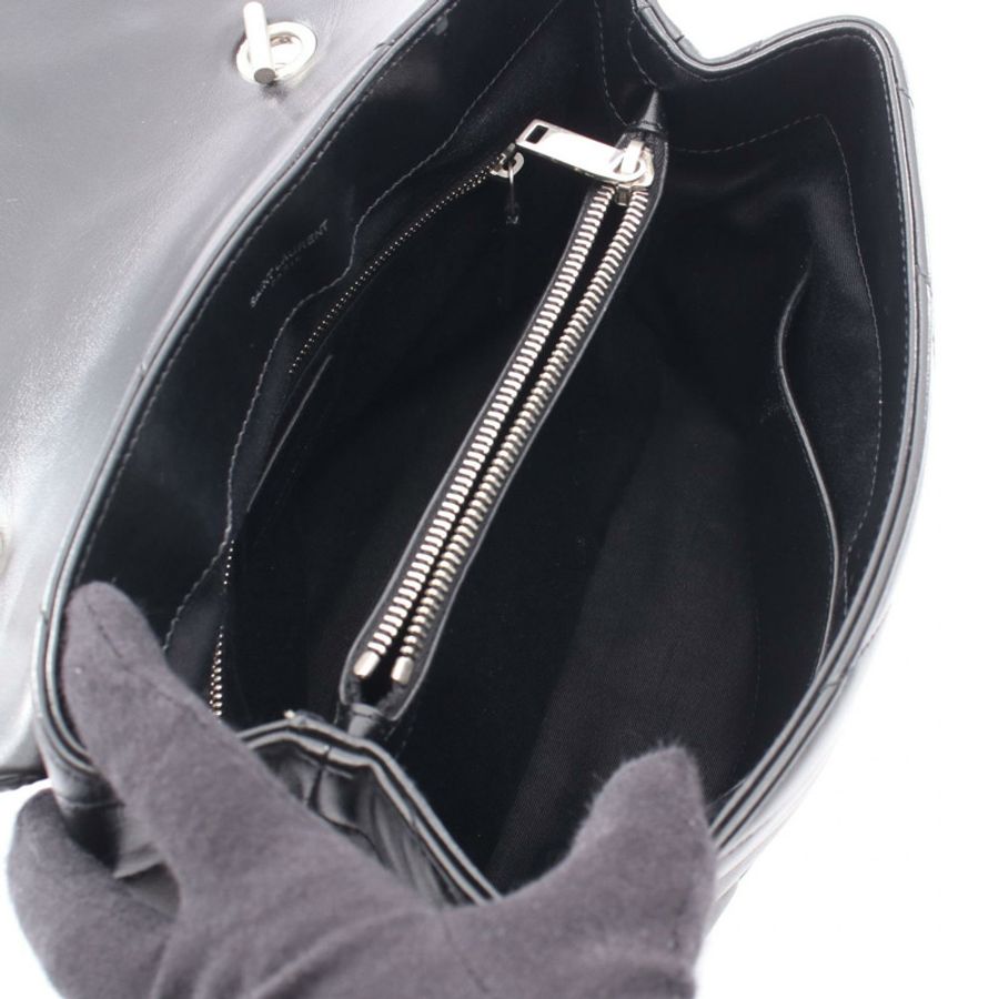 SAINT LAURENT PARIS LOULOU 手提包 2WAY 手提包 529735 黑色皮革 二手 女士-2