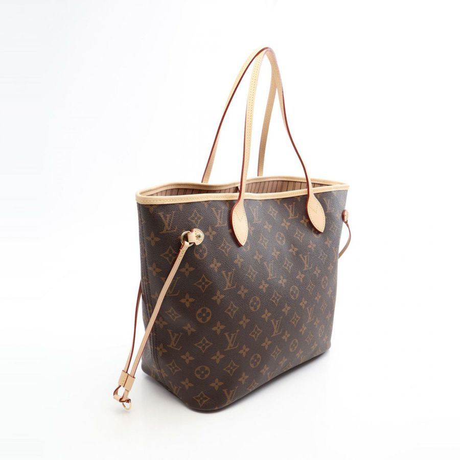 路易威登 Neverfull MM Monogram 手提包 M46975 PVC塗層帆布皮革棕色二手女士-1