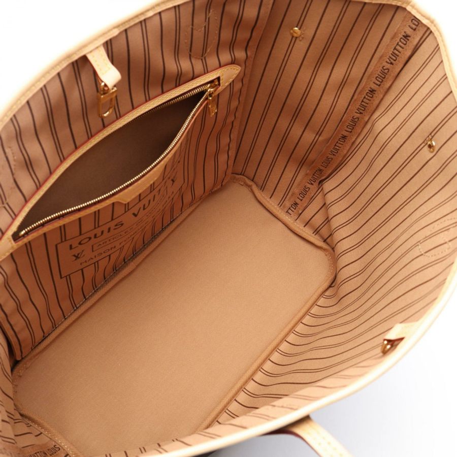 路易威登 Neverfull MM Monogram 手提包 M46975 PVC塗層帆布皮革棕色二手女士-2