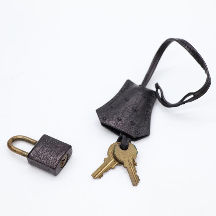 Hermès 愛馬仕 Kelly Bag 凱莉包 28 鴕鳥皮 黑色 手提包 圈 S-15