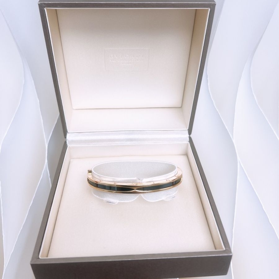 Bvlgari b.zero1 18K玫瑰金黑陶瓷手環/手鐲 M-0