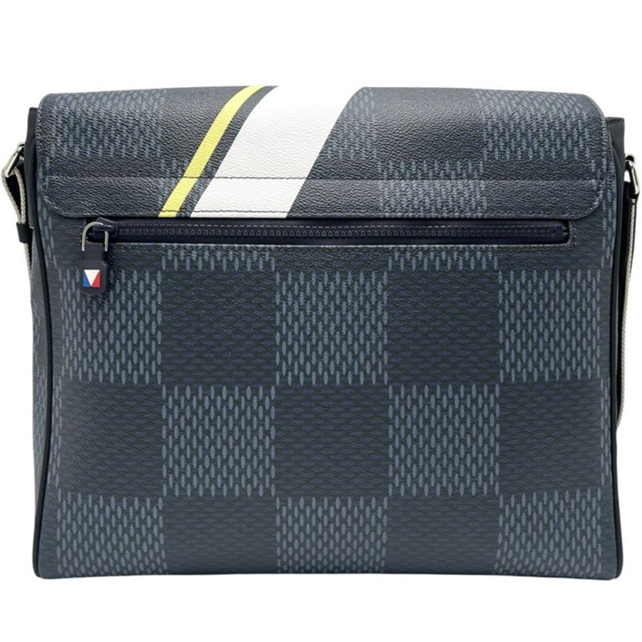 Louis Vuitton Damier Cobalt Latitude District MM 美洲杯男士郵差包，海軍藍配銀色五金，N44004。-1