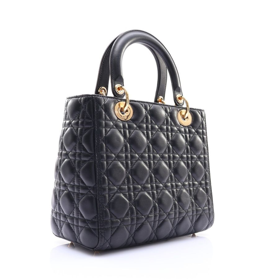 黑色 羊皮 Lady Dior 中型 兩用包【Dior 迪奧】 M0565ONGE_M900-1