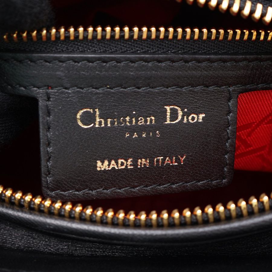 黑色 羊皮 Lady Dior 中型 兩用包【Dior 迪奧】 M0565ONGE_M900-3