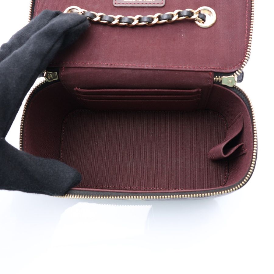 黑色 羊皮 Vanity Case 肩背包 金釦【CHANEL 香奈兒】 AP1341-2