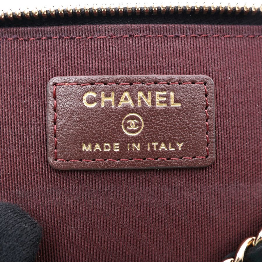 黑色 羊皮 Vanity Case 肩背包 金釦【CHANEL 香奈兒】 AP1341-3