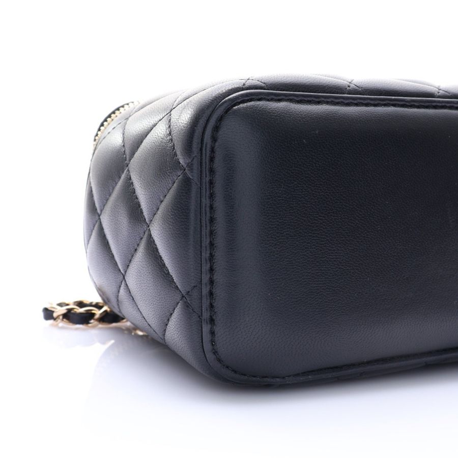 黑色 羊皮 Vanity Case 肩背包 金釦【CHANEL 香奈兒】 AP1341-8