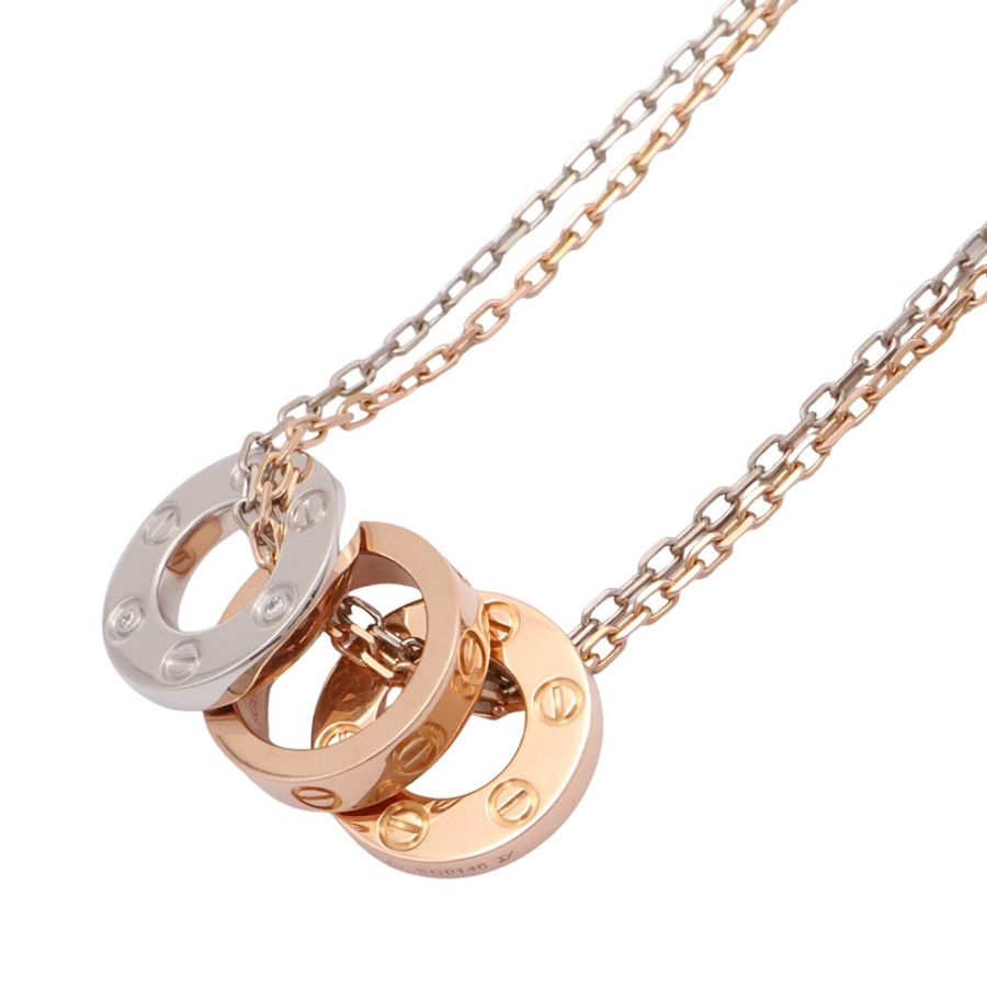 18K白金/玫瑰金 鑽石 Love 項鍊【Cartier 卡地亞】 B7219700-1