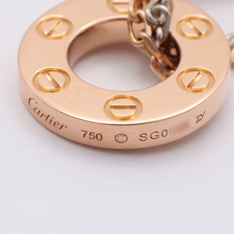 18K白金/玫瑰金 鑽石 Love 項鍊【Cartier 卡地亞】 B7219700-5