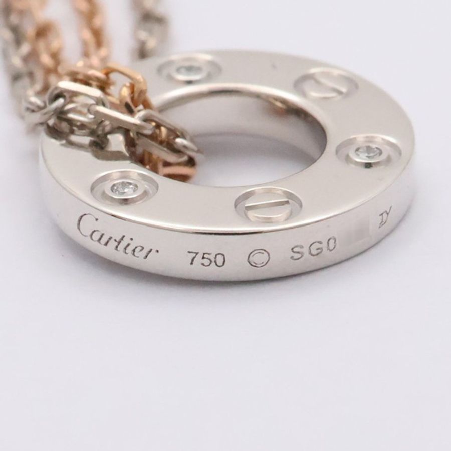 18K白金/玫瑰金 鑽石 Love 項鍊【Cartier 卡地亞】 B7219700-8