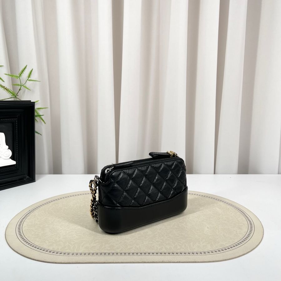 Chanel香奈兒 27開 黑色mini流浪手拿單肩斜挎包-2