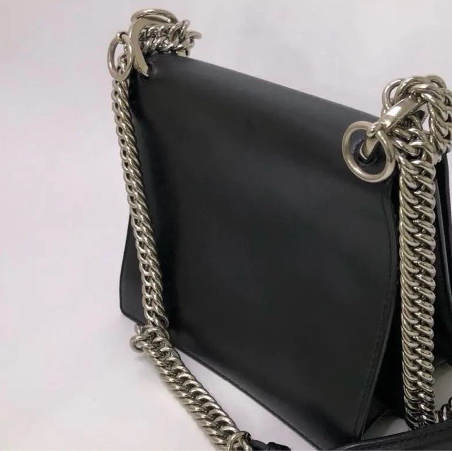 【威選精品】🖤 FENDI 黑色牛皮鉚釘 Logo 鏈條包-7