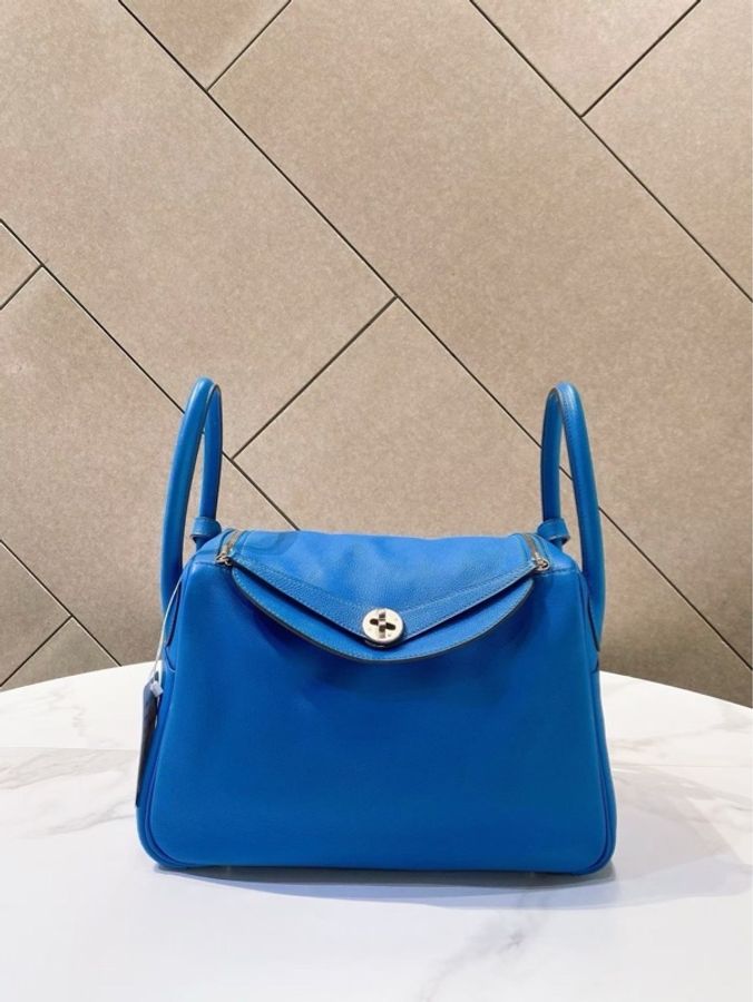【威選精品】💙 HERMÈS Lindy 30|法國藍 × 銀扣 Togo 牛皮-2