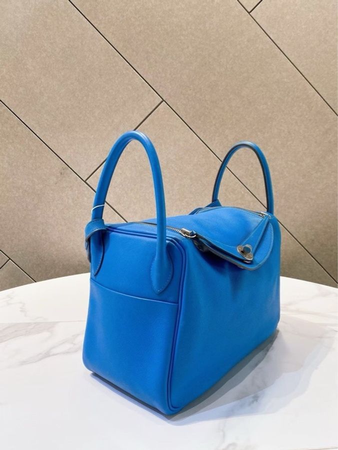 【威選精品】💙 HERMÈS Lindy 30|法國藍 × 銀扣 Togo 牛皮-8