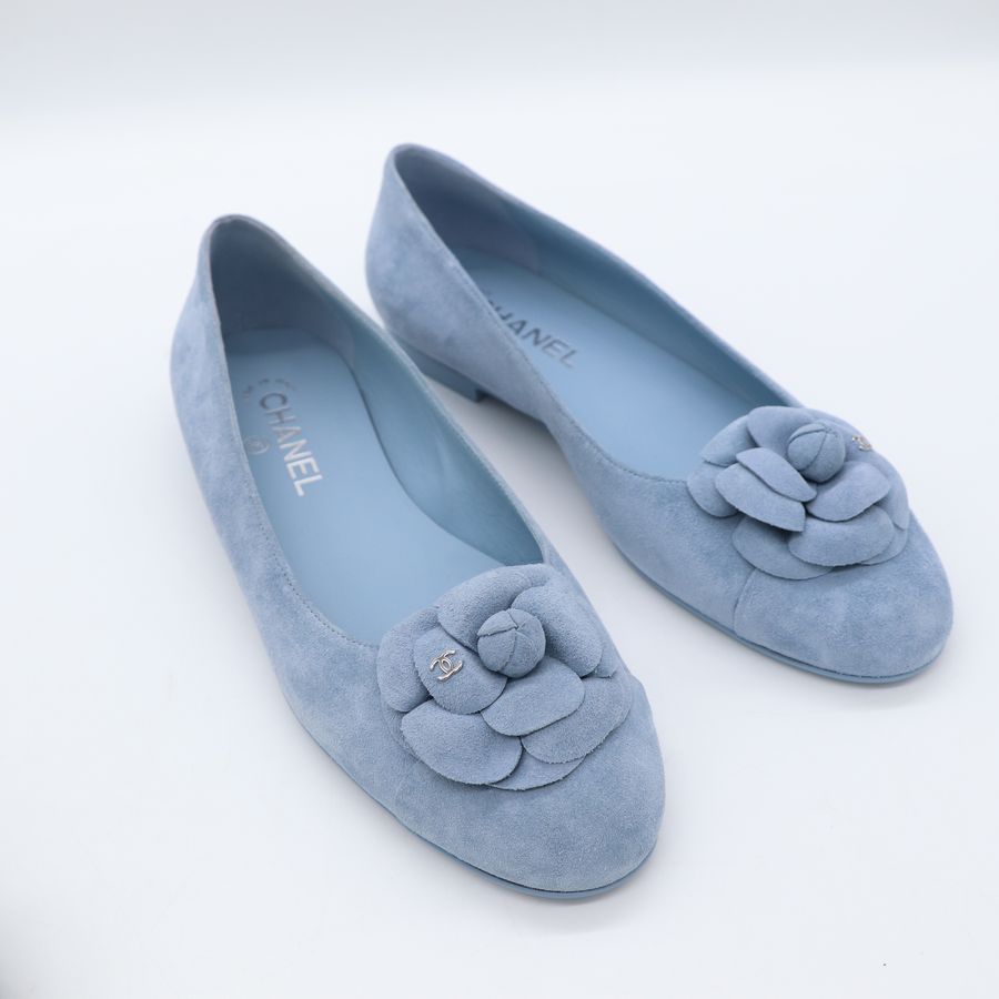 Chanel 香奈兒 山茶藍 娃娃平底鞋 EU39.5-3