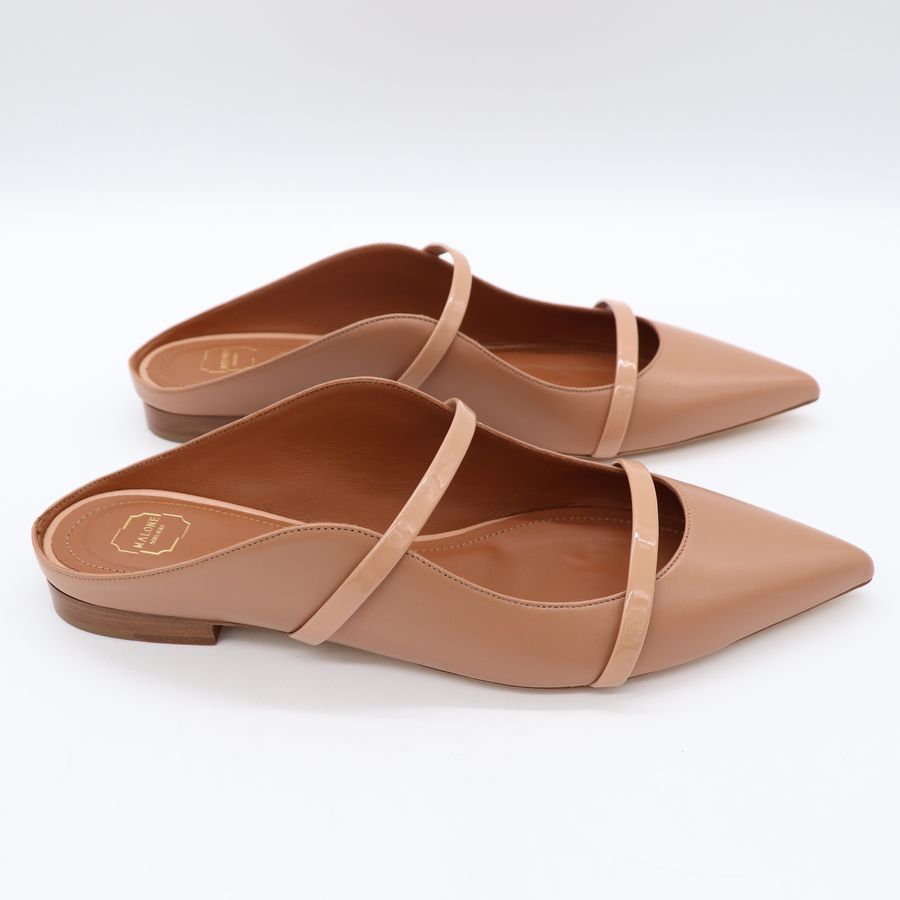 Malone Souliers 裸粉色 漆皮 尖頭 平底鞋 EU 39 1/2-5