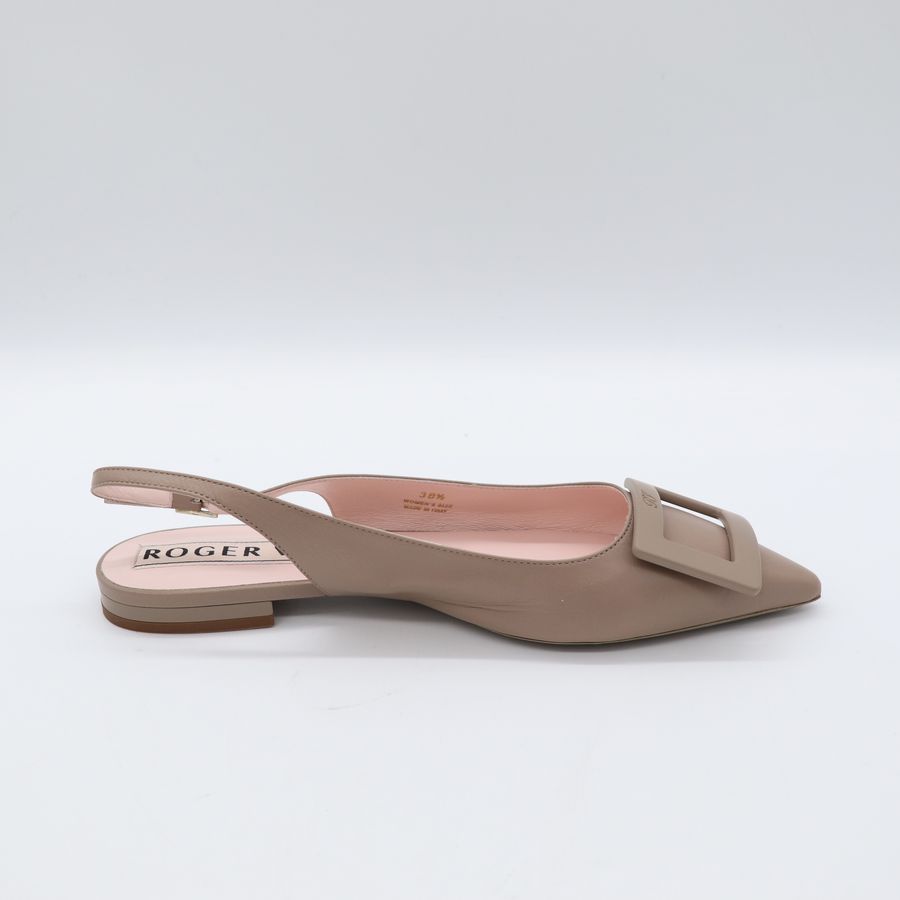 Roger Vivier 駝色 Gommettine尖頭通勤平底鞋-4