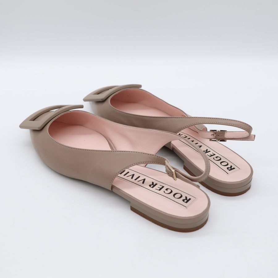 Roger Vivier 駝色 Gommettine尖頭通勤平底鞋-8