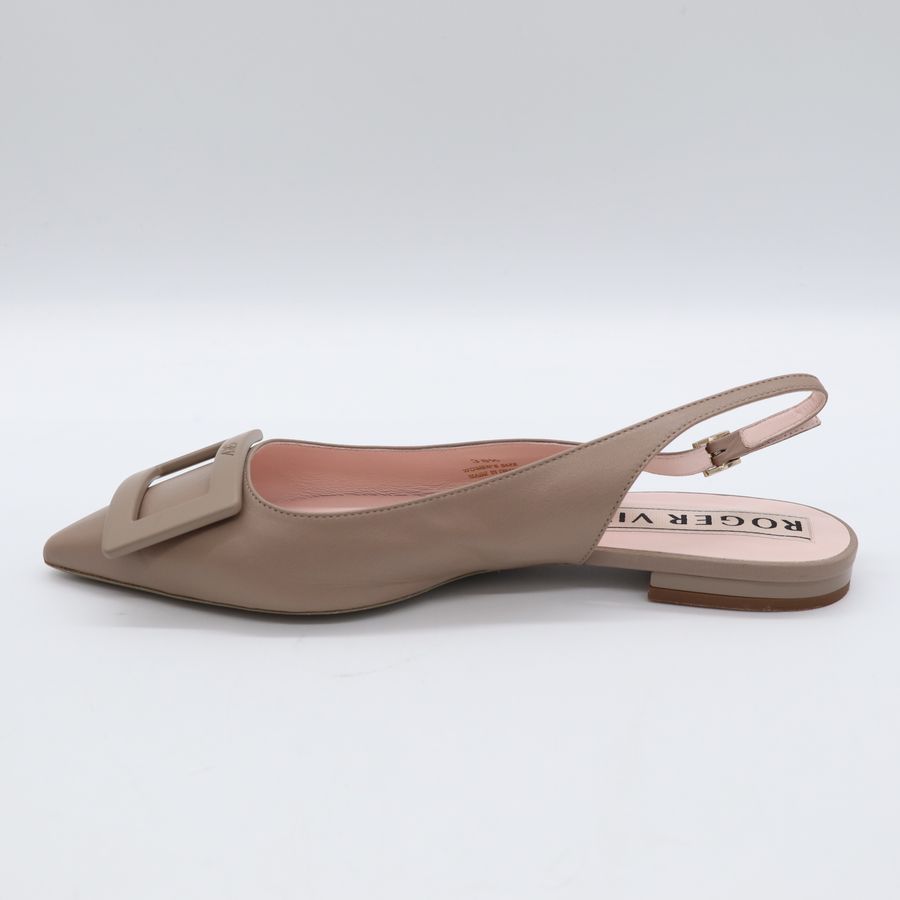 Roger Vivier 駝色 Gommettine尖頭通勤平底鞋-10
