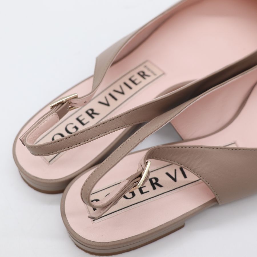 Roger Vivier 駝色 Gommettine尖頭通勤平底鞋-12