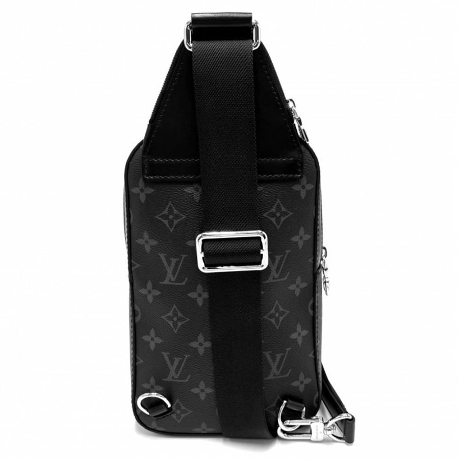 路易威登 Avenue Sling Bag PM 男士斜挎包，M47137，Monogram Eclipse 圖案，黑色，銀色五金配件-1