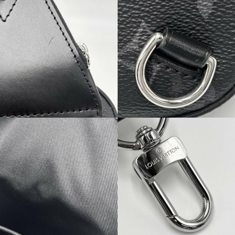 路易威登 Avenue Sling Bag PM 男士斜挎包，M47137，Monogram Eclipse 圖案，黑色，銀色五金配件-5
