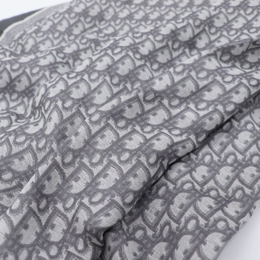 Dior 經典 Logo 灰色 羊毛 絲質 大披肩 140 x 140 cm-3