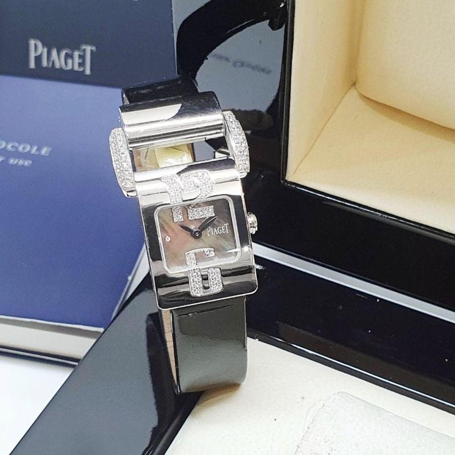 【大眾名錶】PIAGET伯爵 Miss Protocole 系列 P10432 18K金腕錶 黑貝面 大眾名錶B1439-1