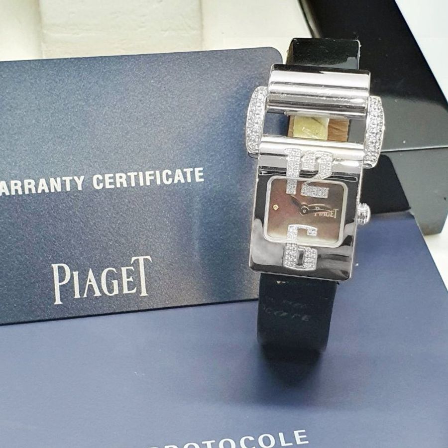 【大眾名錶】PIAGET伯爵 Miss Protocole 系列 P10432 18K金腕錶 黑貝面 大眾名錶B1439-3