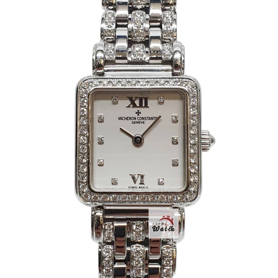 【大眾名錶】Vacheron Constantin 江詩丹頓 18K腕錶 方形2針錶款 原廠鑽圈/鑽帶 大眾名錶G346-0