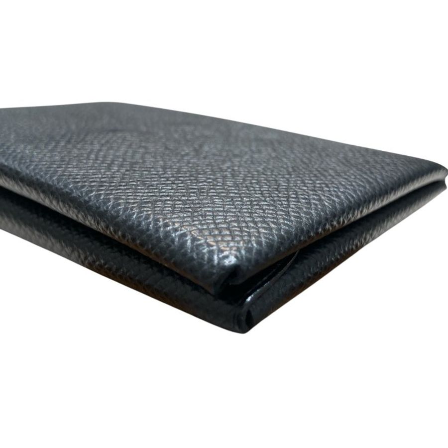 HERMES 愛馬仕 M刻 H083035CK89 CALVI DUO COMPACT CARD HOLDER 卡夾 EPSOM牛皮 黑色 銀釦-5