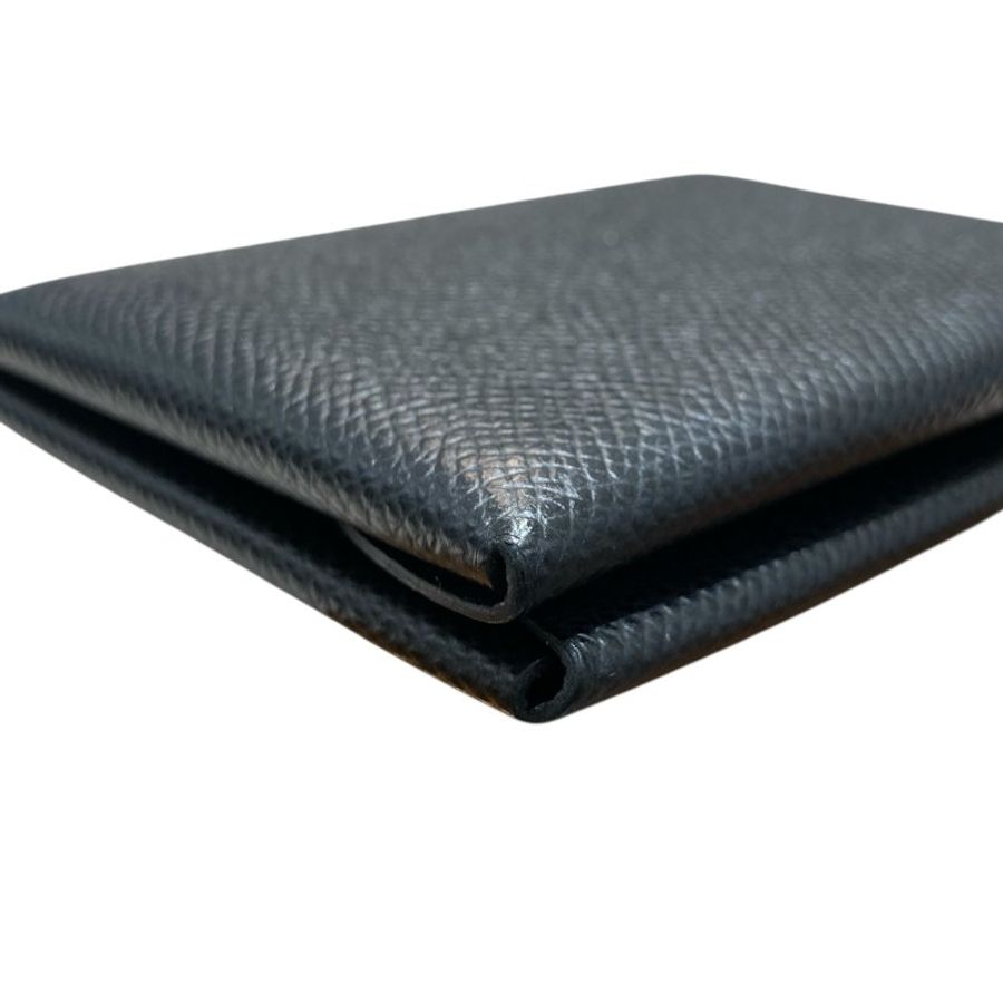 HERMES 愛馬仕 M刻 H083035CK89 CALVI DUO COMPACT CARD HOLDER 卡夾 EPSOM牛皮 黑色 銀釦-6
