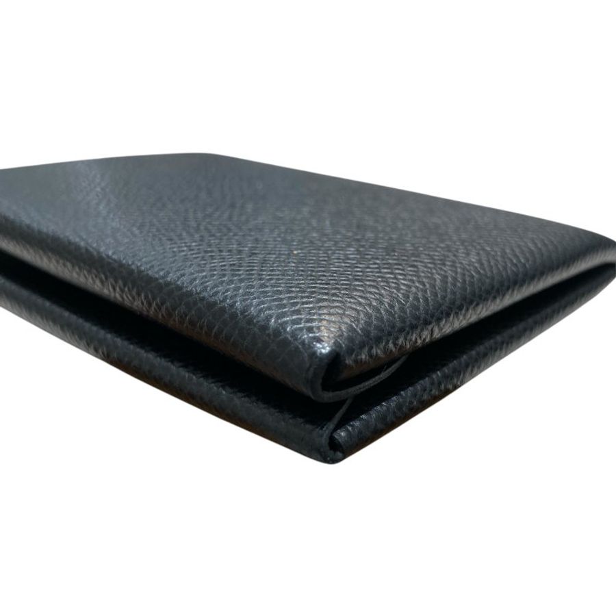 HERMES 愛馬仕 M刻 H083035CK89 CALVI DUO COMPACT CARD HOLDER 卡夾 EPSOM牛皮 黑色 銀釦-7