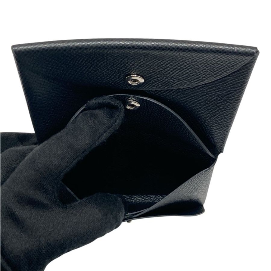 HERMES 愛馬仕 M刻 H083035CK89 CALVI DUO COMPACT CARD HOLDER 卡夾 EPSOM牛皮 黑色 銀釦-9
